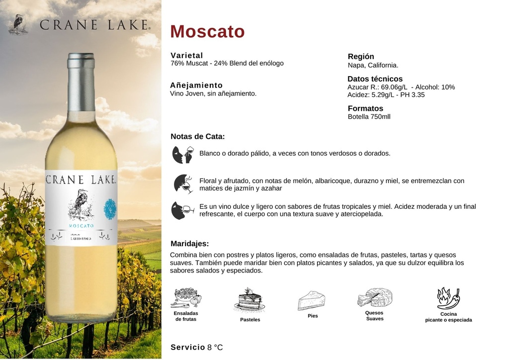 CRANE LAKE CELLARS VINO BLANCO MOSCATO 1500ML [CLMS1500]