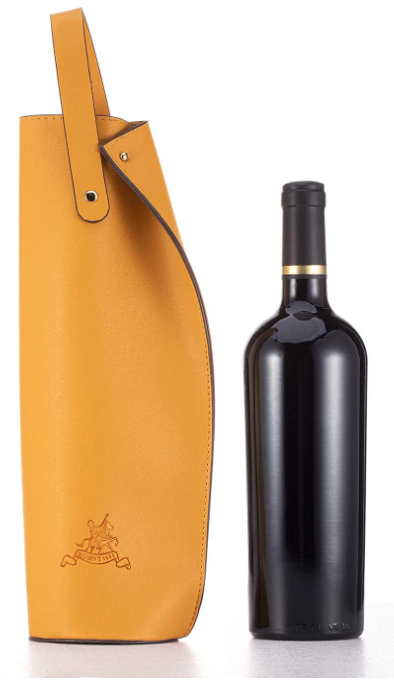 GIFORYA BOLSA DE CUERO PARA VINO, REUSABLE